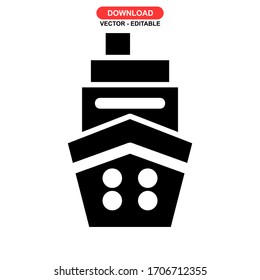 shipping boat icon or logo isolated sign symbol vector illustration - high quality black style vector icons

