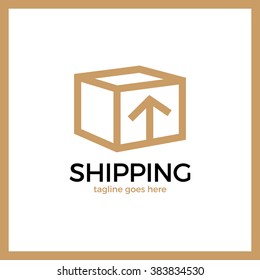 Shipping Box Arrow Up Logo. 