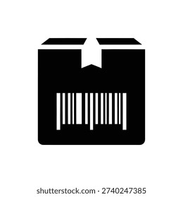 Shipping Box with Barcode Package Icon