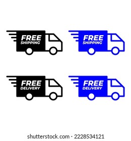 Shipping box car, free delivery mobile symbol icon vector eps