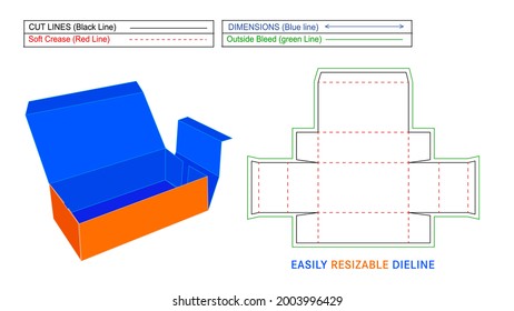 Shipping box, corrugated carton mailer box dieline and 3D vector, easily editable and resizable file