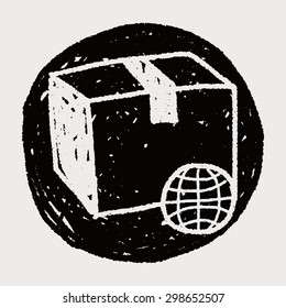 shipping box doodle