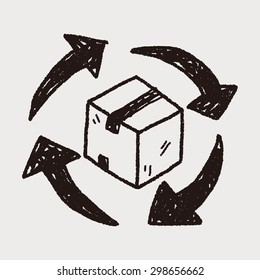 shipping box doodle