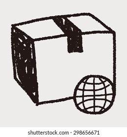 shipping box doodle