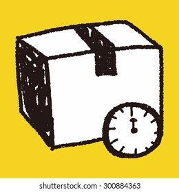 shipping box doodle