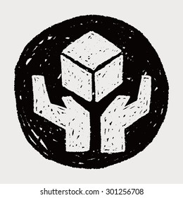 shipping box doodle