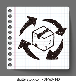 shipping box doodle
