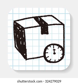 shipping box doodle