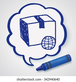 shipping box doodle