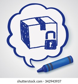 shipping box doodle