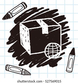 shipping box doodle