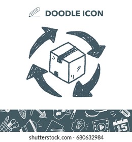 shipping box doodle