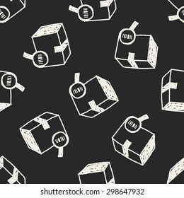shipping box doodle seamless pattern background