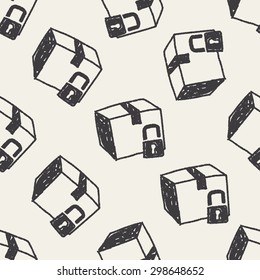 shipping box doodle seamless pattern background