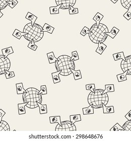 shipping box doodle seamless pattern background