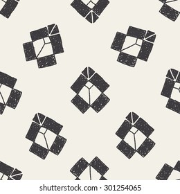 shipping box doodle seamless pattern background