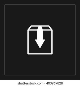 shipping box flat icon. cargo vector illustration