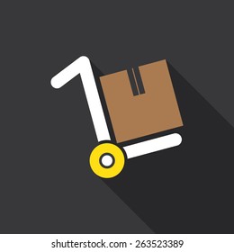 Shipping box. Flat icon design. Retail icon.