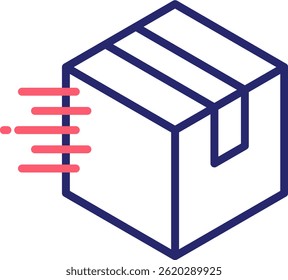 Ilustración vectorial de color de icono de caja de envío