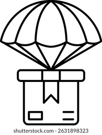 Icono de caja de envío para entrega y logística