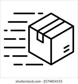 Shipping Box Icon Element For Design