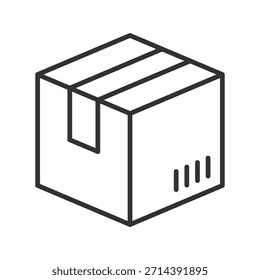 Icono de la caja de envío en diseño de línea. caja, paquete, entrega, logística, almacenamiento en Vector de fondo blanco. icono de movimiento editable de la caja de envío