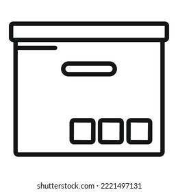 Shipping box icon outline vector. Delivery package. Paper parcel