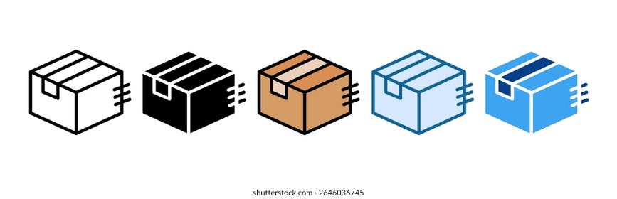Shipping Box Icon Set Multiple Style Collection
