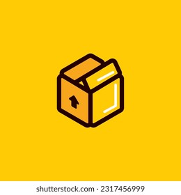 Shipping Box Icon Yellow Editable Color Vector