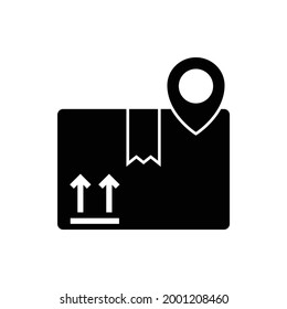 ilustración vectorial de icono de ubicación de caja de envío