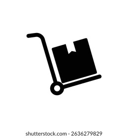 Shipping Box on Dolly Hand Truck for Cargo Transport Logistics
