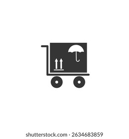 Shipping box trolley Icon flat vector design