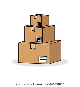 Concepto de Vector, entrega y logística de la caja de envío