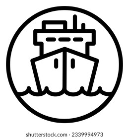 Shipping by sea line icon, delivery symbol, Cargo ship vector sign on white background, cargo boat icon in outline style mobile concept, web design. Vector graphics
