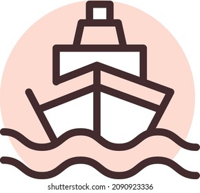 Shipping by ship, illustration, vector, on a white background.