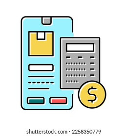 shipping calculator color icon vector. shipping calculator sign. isolated symbol illustration