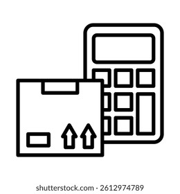 Shipping Calculator Vector Line Icon Design
