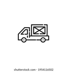 Shipping Car Line Symbol Vektorgrafik. Vertrieb Car-Symbol oder Logo-Symbol