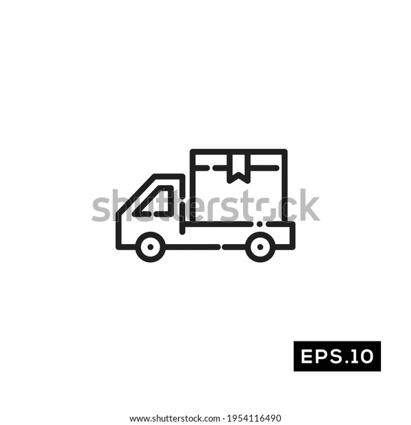 Shipping Car line icon vector. Distribution\
Car icon or logo symbol\
illustration