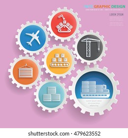 
Shipping and cargo concept design,gear info graphic,vector