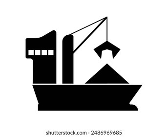 shipping cargo container break bulk logo icon isolated white background