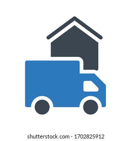 shipping cargo vector glyph color icon 