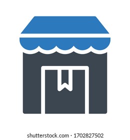 shipping cargo vector glyph color icon 