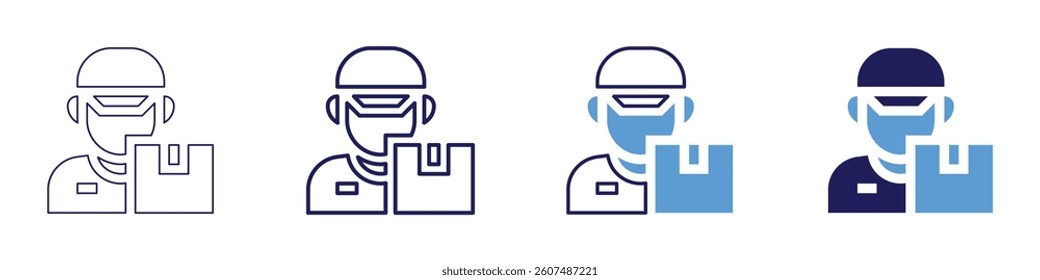 Shipping carrier icon in 4 different styles. Thin Line, Line, Bold Line, Duotone. Duotone style. Editable stroke.