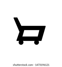 Shipping Cart Icon , Concept Mall Finance Market Commerce Emblem Isolated Illustration , Outline Solid Background White , Template Logo Design
