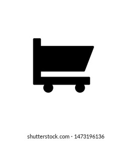 Shipping Cart Icon , Concept Mall Finance Market Commerce Emblem Isolated Illustration , Outline Solid Background White , Template Logo Design

