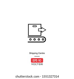 Shipping Centre Icon. Ecommerce Isolated On White Background. With Line Style. Delivery Icon. EPS10 - Vector