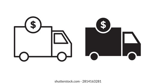 Shipping charges icon flat vector illustration..