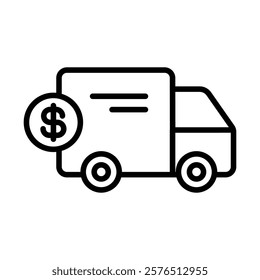 Shipping charges icon Outline vector for web ui