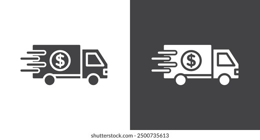 Shipping charges icon Thin line illustration set